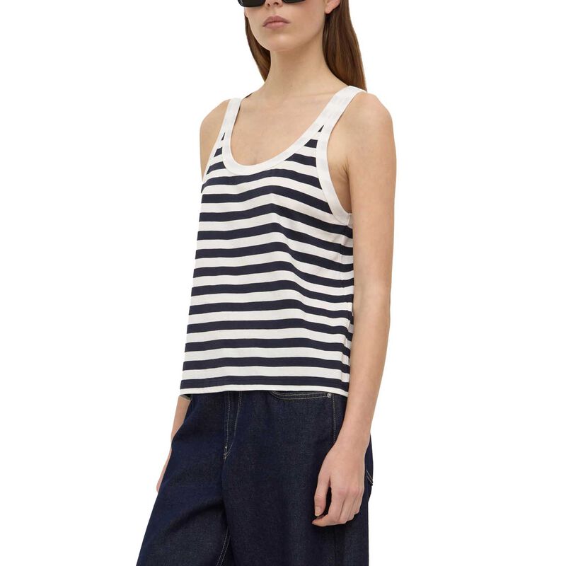 Assembly Label Adria Stripe Jersey Tank Antique White Navy Stripe image number 0